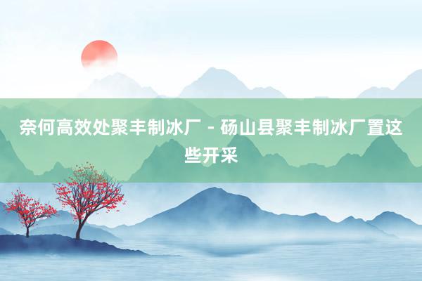 奈何高效处聚丰制冰厂 - 砀山县聚丰制冰厂置这些开采